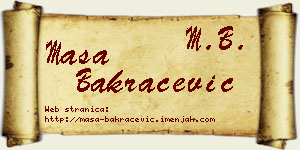 Maša Bakračević vizit kartica